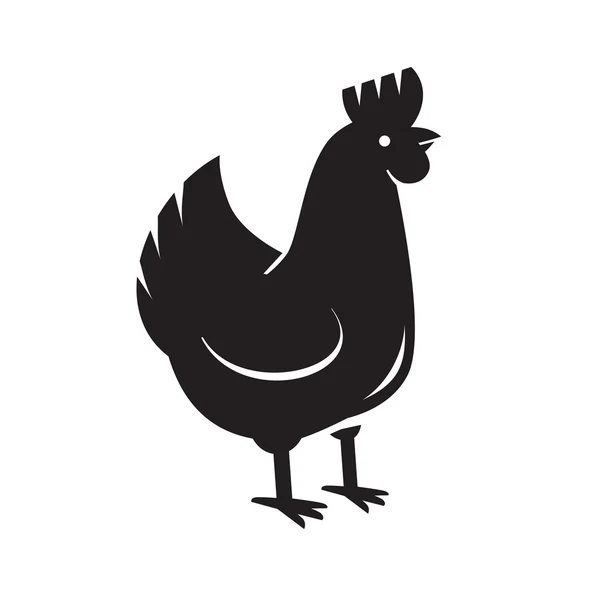 Icono de gallina negra — Vector de stock