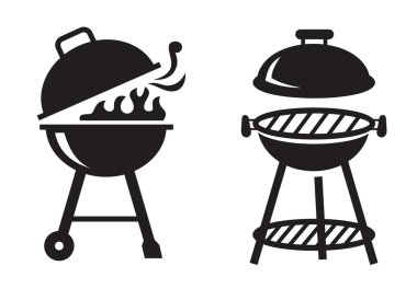 black BBQ Grill icons clipart