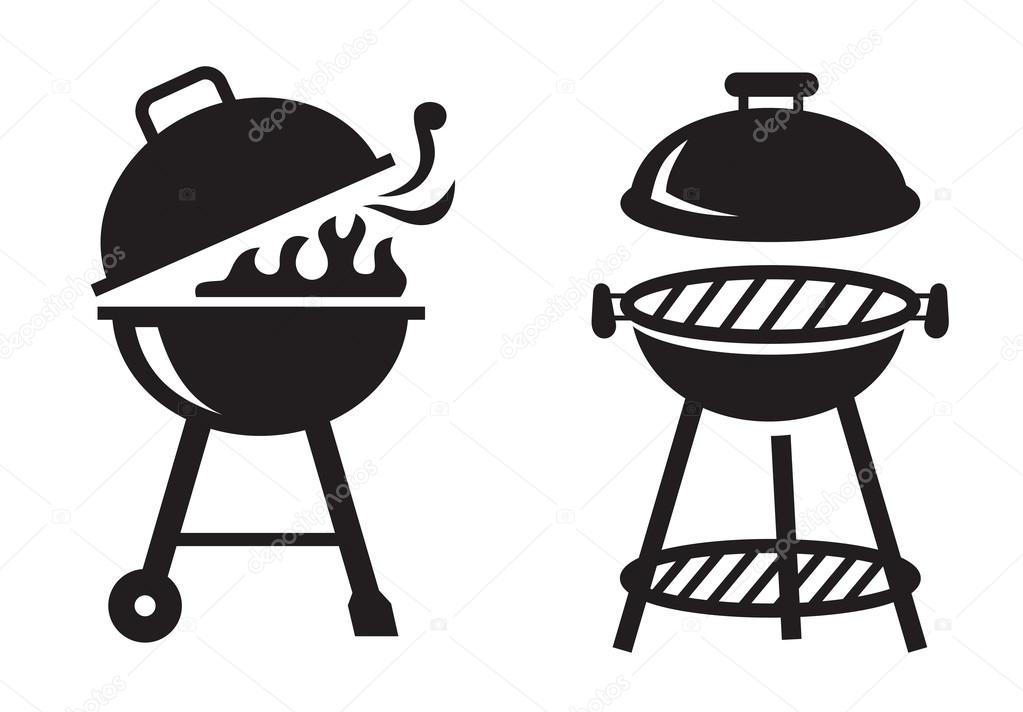 Black BBQ Grill icons — Stock Vector © bioraven #99909702