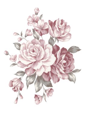 basit beyaz arka plan illüstrasyon buket