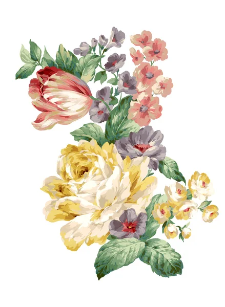 Illustrazione bouquet in semplice sfondo bianco — Foto Stock