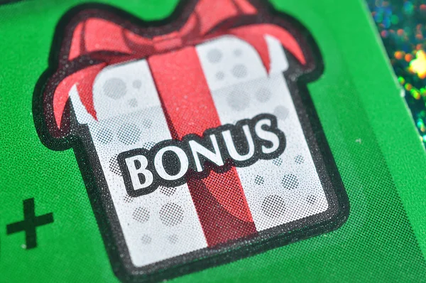 Закрыть раздел бонусов на лотерейный билет — стоковое фото