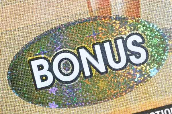 Close up bonus section on lottery ticket — Stock Photo, Image