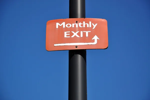 Monthly exit road sign — Stock Photo, Image