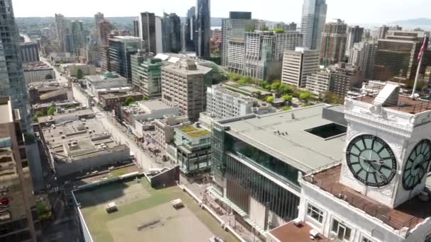 Medium angle aerial of downtown vancouver — Stock Video