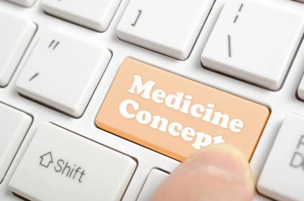 Pressing medicine concept key on keyboard — Stock Photo, Image