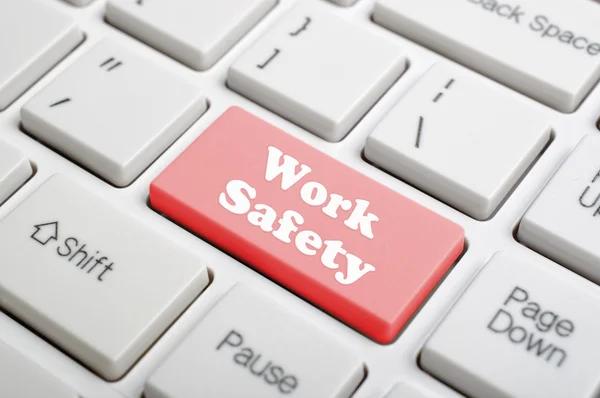 Werk veiligheid toets op toetsenbord — Stockfoto