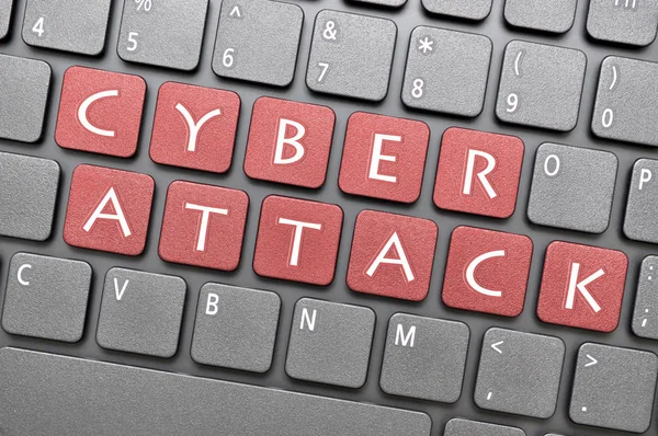 Cyber attack key on keyboard — Stock Photo, Image