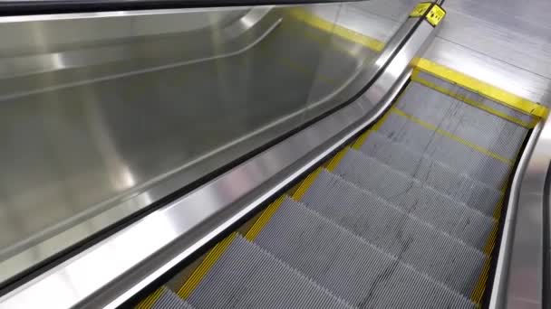 Escalators in modern urban interior inside Walmart store — Stock Video