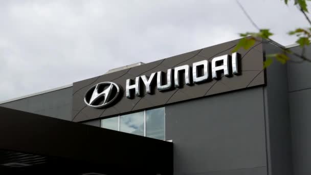 Hyundai car dealership in Coquitlam BC Canada — стоковое видео