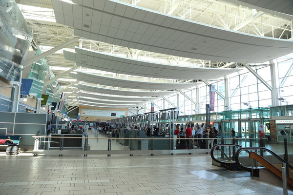 One side of YVR airport lobby