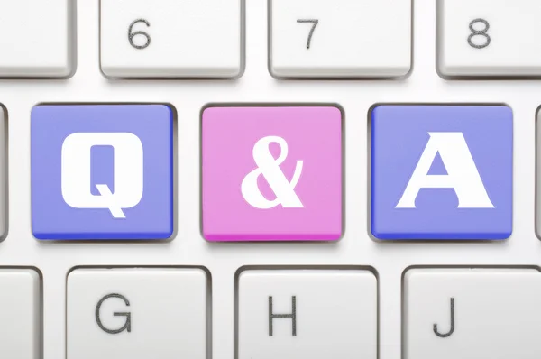 Q and a klávesy na klávesnici — Stock fotografie