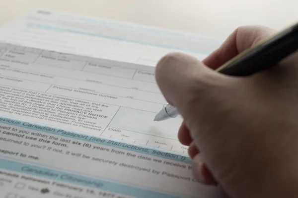 Close up hand prepare to signature — Stock Photo, Image