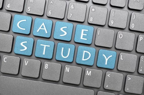 Case study toets op toetsenbord — Stockfoto