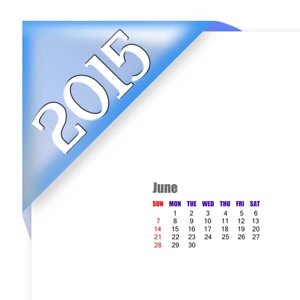 June 2015 - Calendar serie — Stock Photo, Image