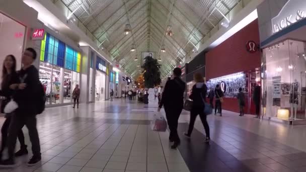 Comprador dentro do centro comercial Coquitlam Center — Vídeo de Stock