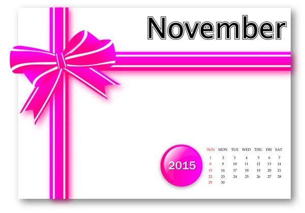 Listopadu roku 2015 - kalendář série — Stock fotografie