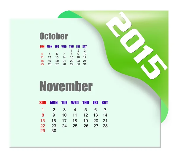 November 2015 - agenda serie — Stockfoto