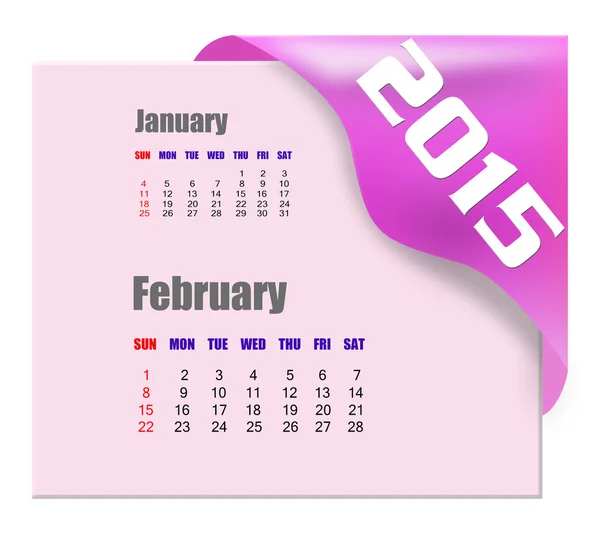Febrero 2015 - Serie Calendario —  Fotos de Stock
