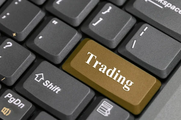 Trading klawisz na klawiaturze — Zdjęcie stockowe