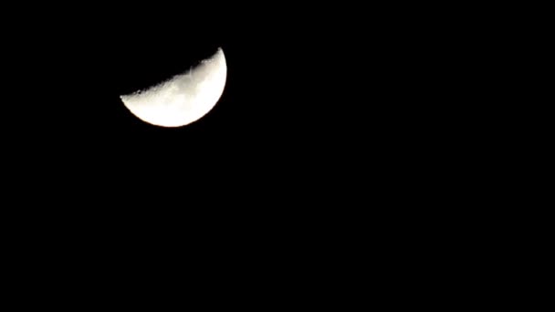 Time Lapse of half moon — Stock Video