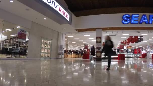 Upływ czasu od shopper wewnątrz Coquitlam centrum handlowego — Wideo stockowe