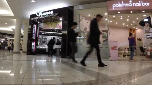 Tid förflutit av shopper inne i metropolen köpcentrum — Stockvideo