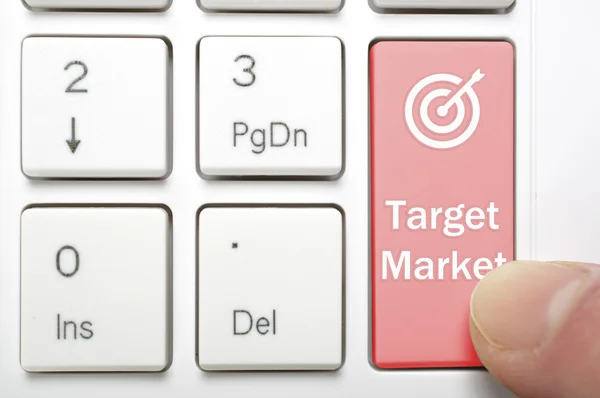 Target market key on keyboard — Stock fotografie