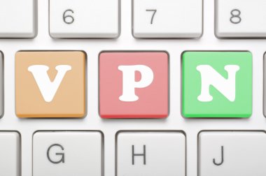 VPN anahtar üstünde klavye