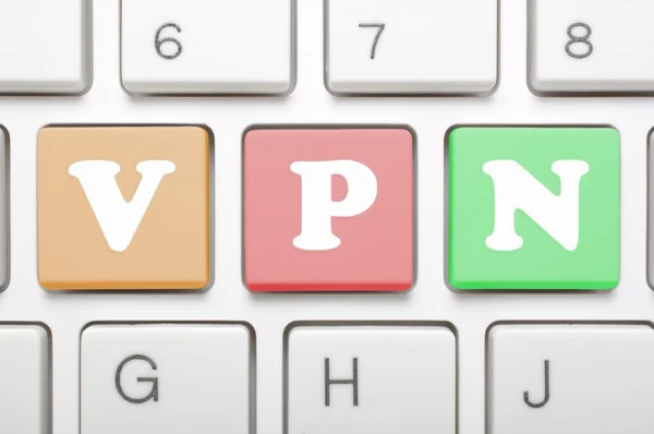 Vpn key on keyboard — Stock Photo, Image