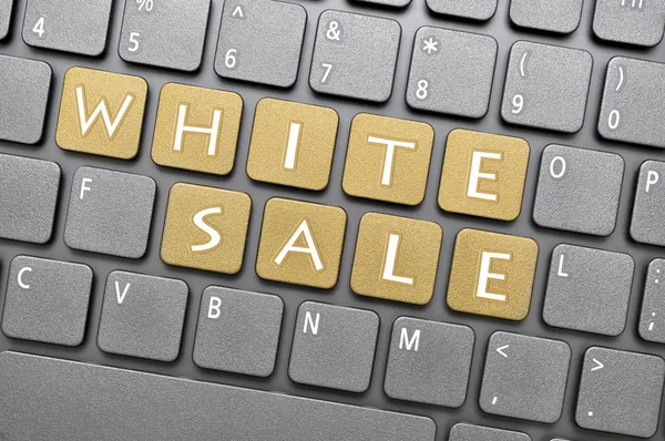 White sale key on keyboard — Stock Photo, Image