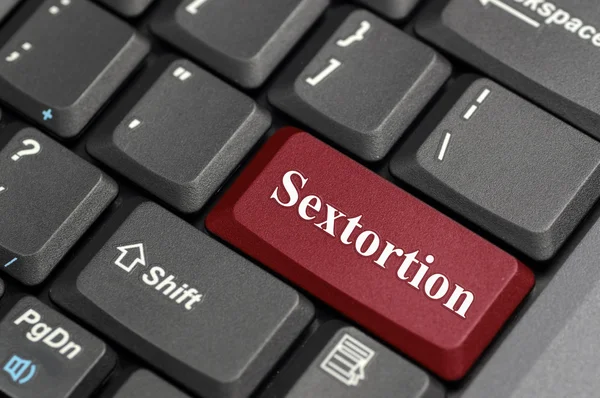 Sextortion klawisz na klawiaturze — Zdjęcie stockowe