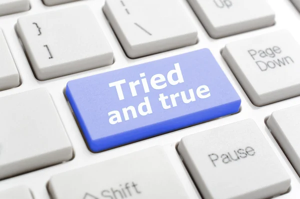 Tried and true key on keyboard — Stock Photo, Image