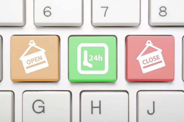 Öppna och stänga-knappen på tangentbordet — Stockfoto