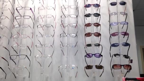 Close up display eye glasses — Stock Video