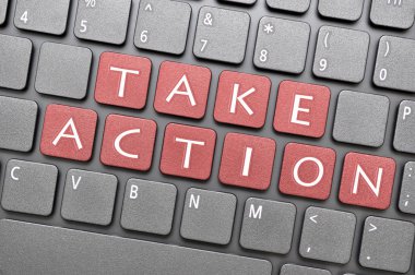 Take action key on keyboard clipart