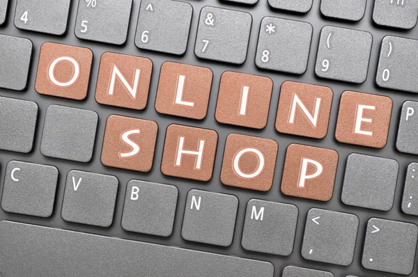 Online-Shop-Taste auf Tastatur — Stockfoto