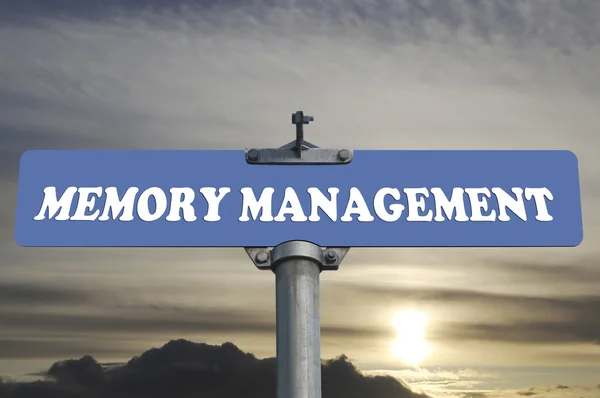 Memory management Vägmärke — Stockfoto