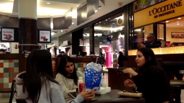 Close up people enjoying meal in coffee shop — Stock Video