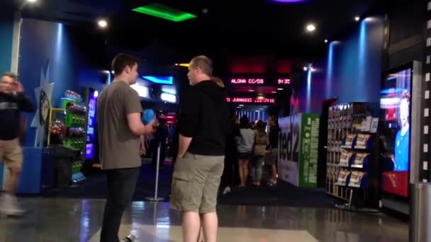One side of people chatting at cinema — Stock Video