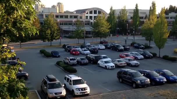En sida av parkeringen bredvid Douglas college — Stockvideo