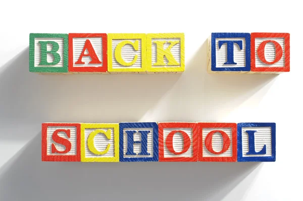 Back to school wooden blocks — Stock Photo, Image