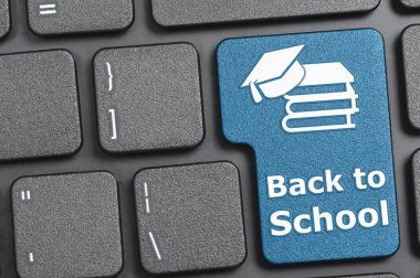 Geri için okul anahtar üstünde klavye