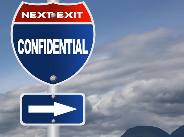 Confidential road sign — Stock Photo, Image