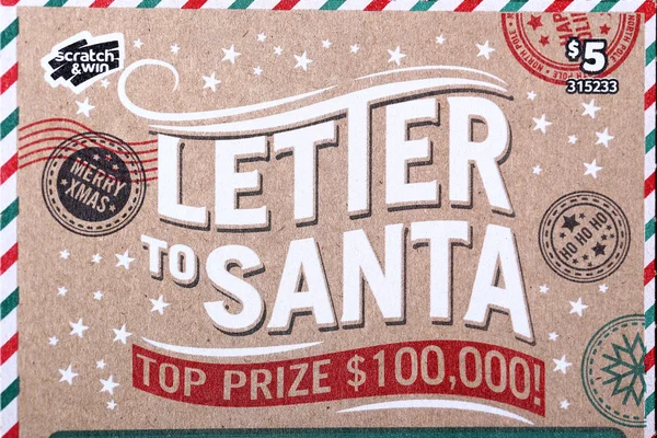 Close up letter of santa lottery ticket — Stock Photo, Image