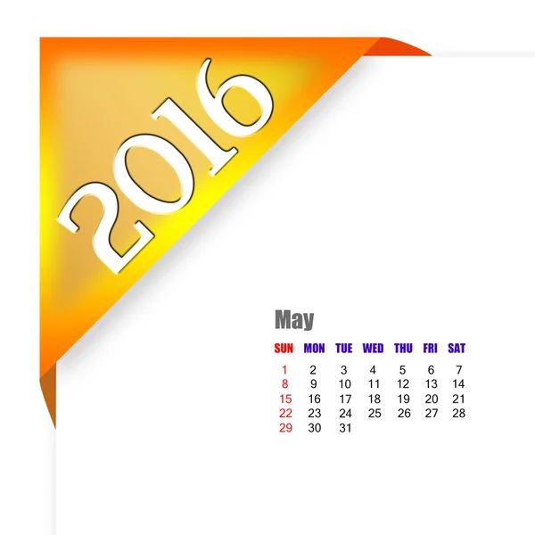 2016 kan kalender — Stockfoto