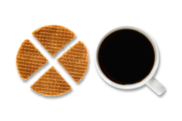 Dutch Waffles with a cup Royalty Free Stock Photos