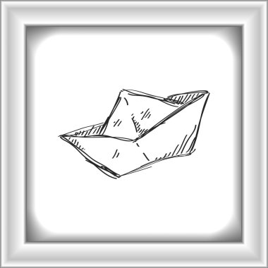 Bir kağıt tekne basit doodle