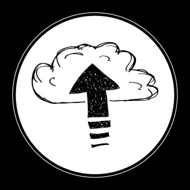 Bir karşıya yükleme bulut basit doodle