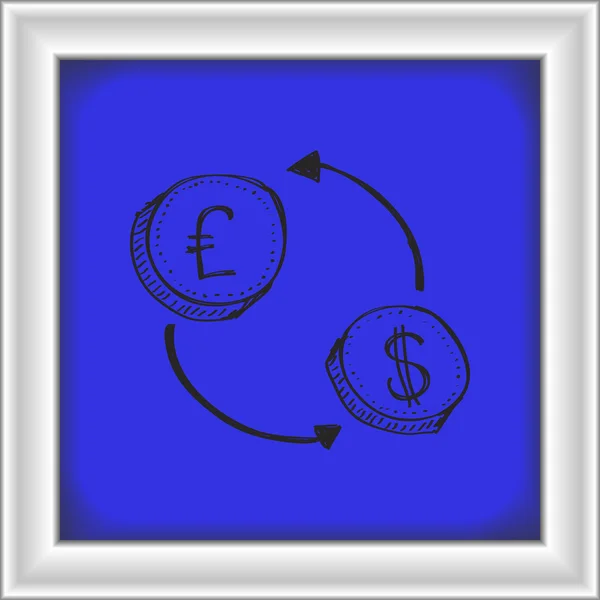 Doodle simples de uma transferência de dinheiro — Vetor de Stock